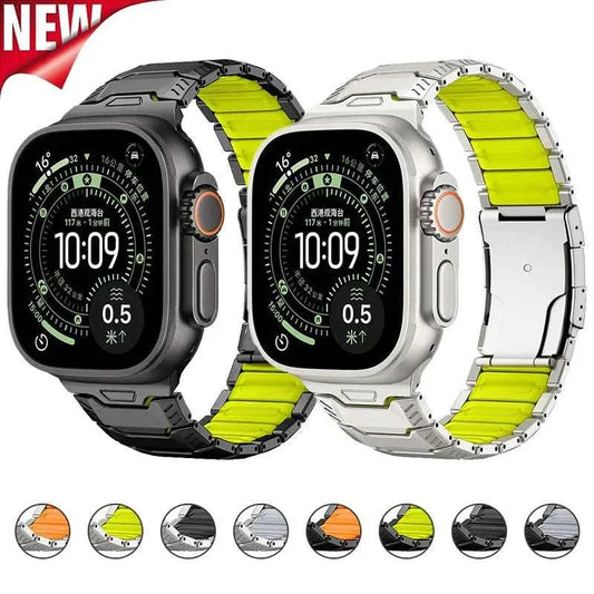 Mecha Style Titanium Apple Watch Band – Metal Bracelet | Ultra 1/2/3 & Series 11/10/9/8/7/6/SE | 42–49mm
