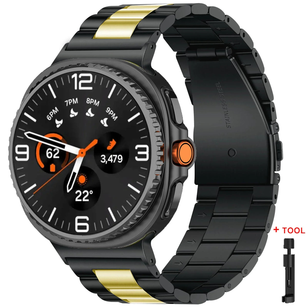 Original Adapter Stainless Steel Band for Samsung Galaxy Watch 8 & 9 / 8 Classic / Ultra 47mm – Metal Bracelet