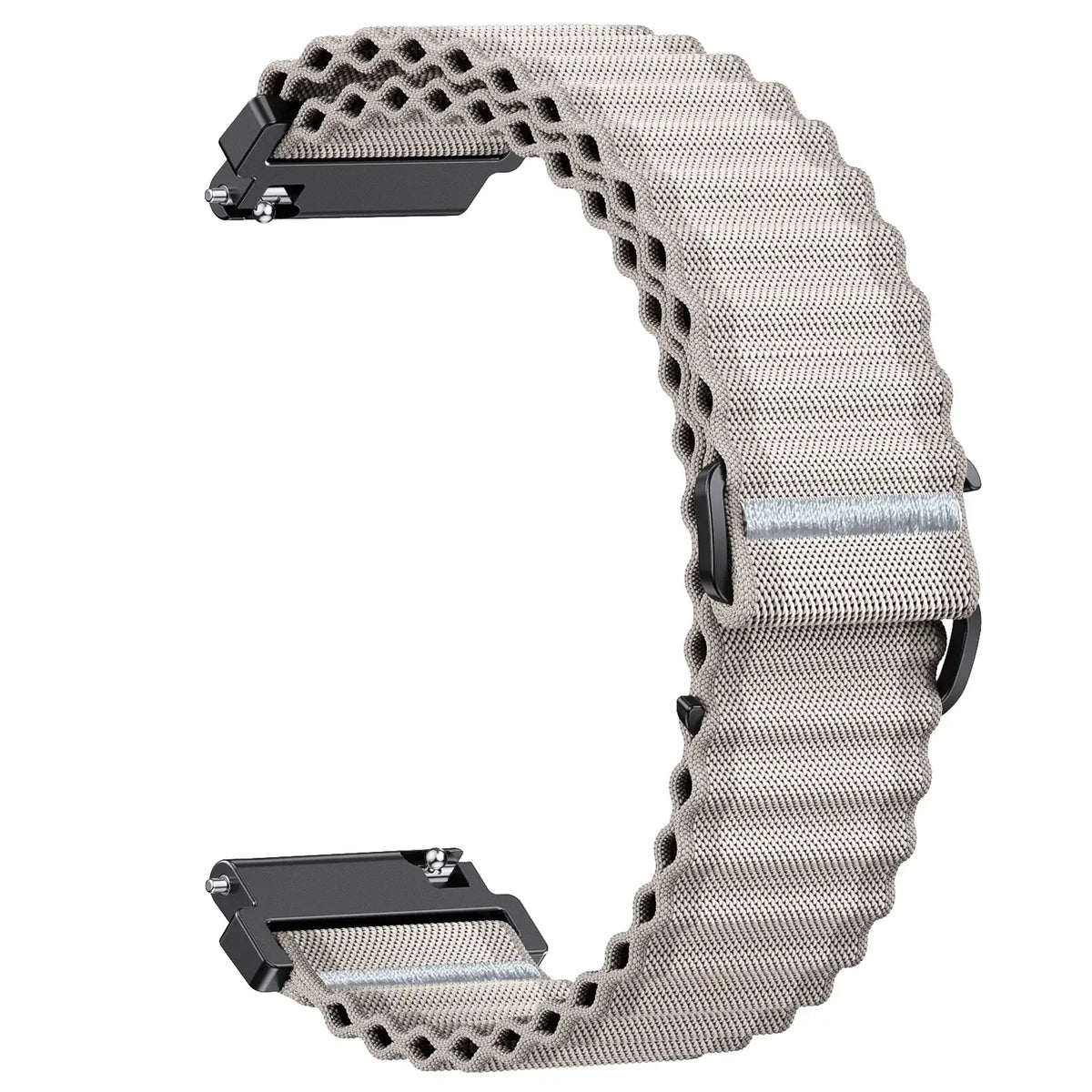 Amazfit Balance, GTR, GTS & Bip Ribbed Nylon Loop Band, Wavy Edges