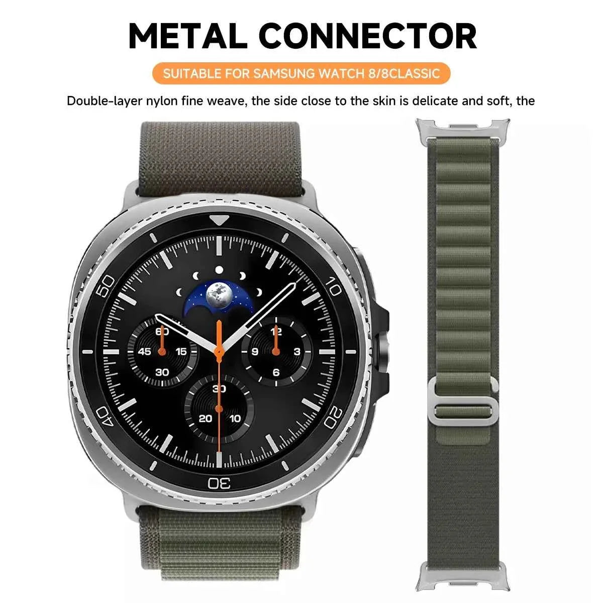 Samsung Galaxy Watch Alpine Loop Nylon Band | Watch 9 & 8 40mm 44mm / Watch 8 Classic 46mm Sport Strap