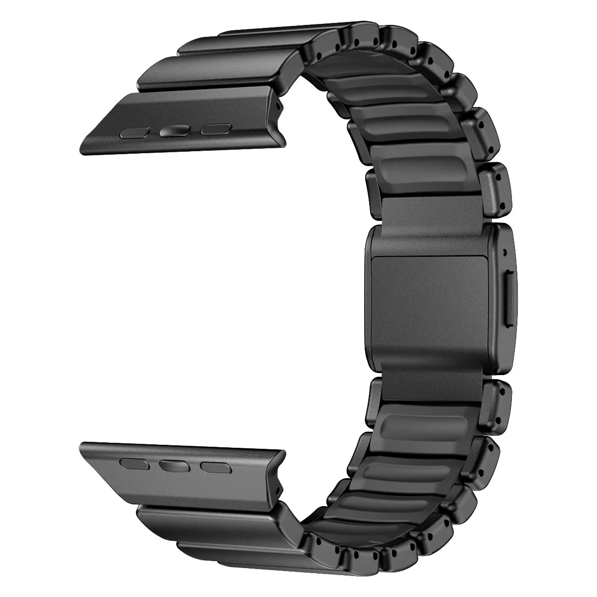Stainless Steel + Silicone Magnetic Apple Watch Band – Series 11/10/9/8/7/6/SE & Ultra 1/2/3 | 44–49mm