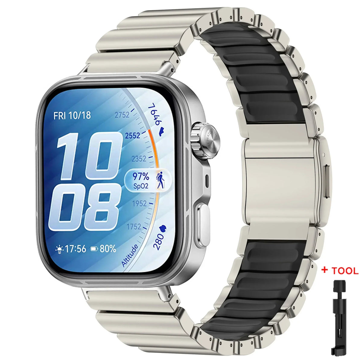 Luxury Magnetic Stainless Steel Watch Band for Huawei Watch Fit 5 / 5 Pro / Fit 4 / 4 Pro / Fit 3