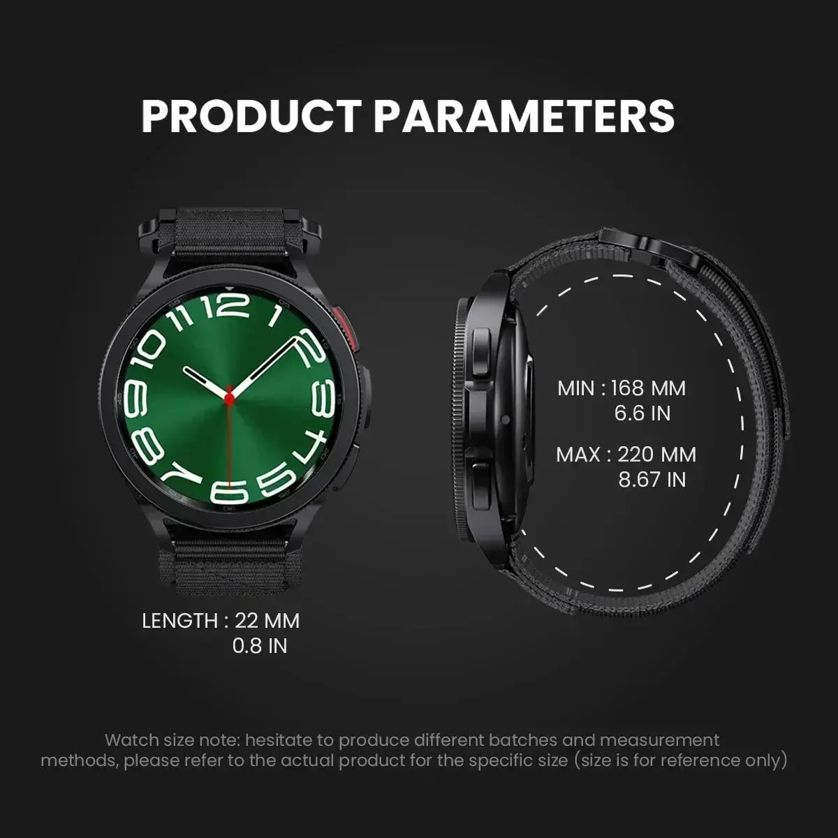 Amazfit Balance, GTR, GTS & Bip Nylon Sport Loop Band with Rubber Tag