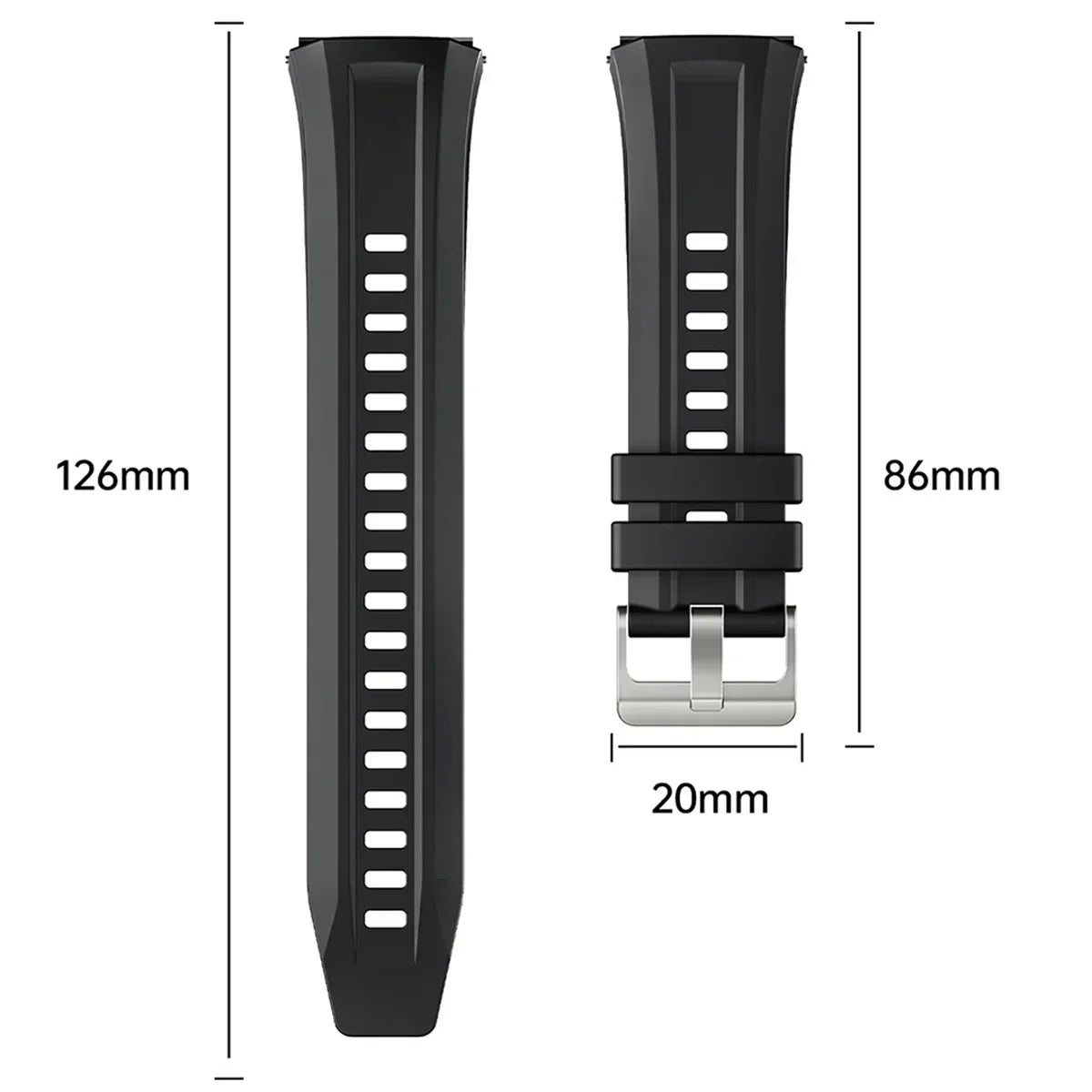 22MM Silicone Sport Band for Huawei Watch GT5 / GT5 Pro / GT4 / GT3 / GT2 46mm & Redmi Watch 5 / 3