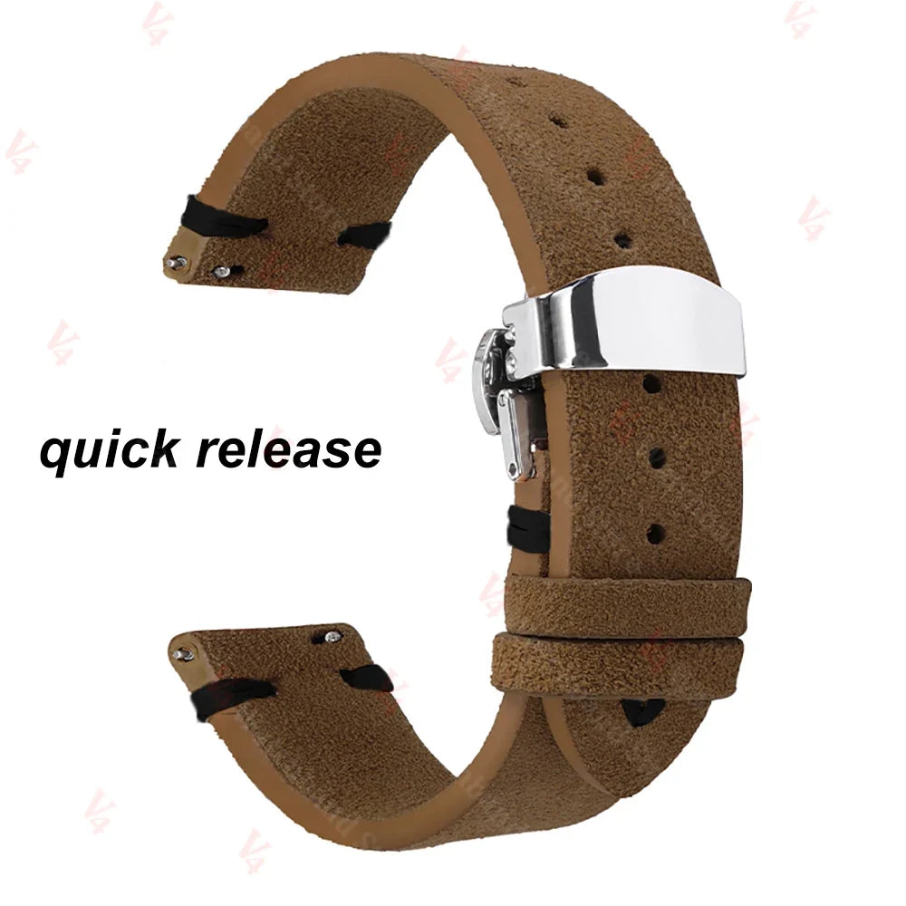 TicWatch Pro 3, E3 & GTH Stitched Suede Band with Butterfly Clasp