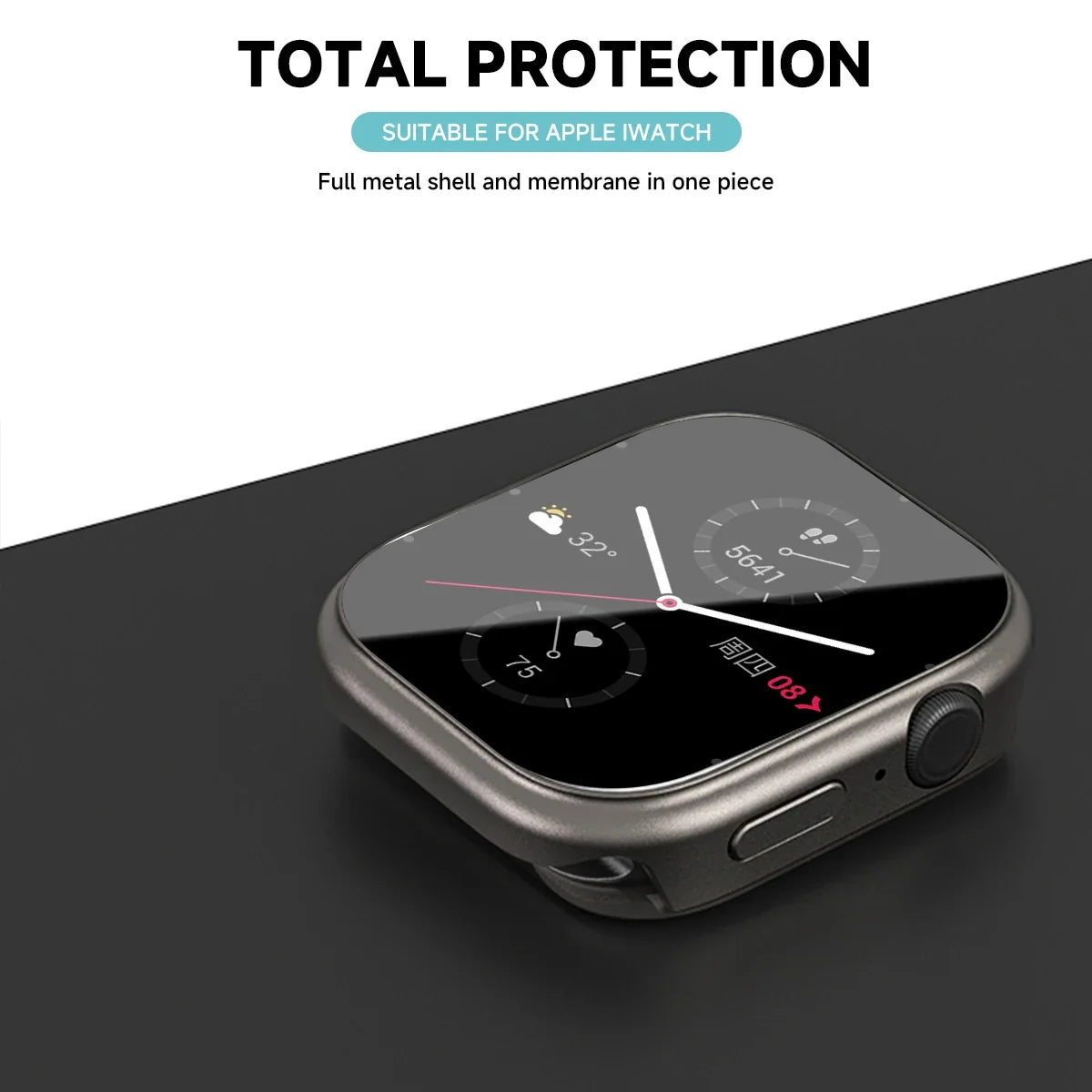 Metal Full-Cover Apple Watch Case for Series 4-12, SE & Ultra