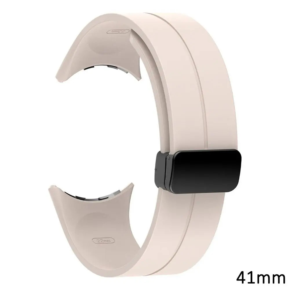 Google Pixel Watch 5, 4 & 3 Silicone Band, Magnetic Folding Buckle