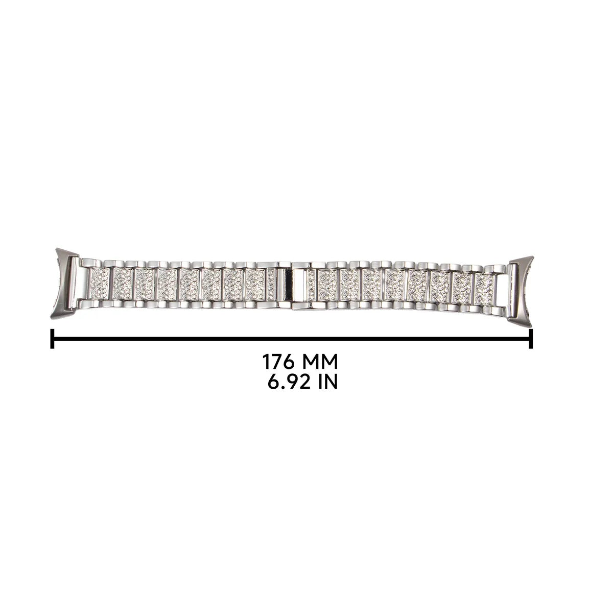 Google Pixel Watch 5, 4 & 3 Rhinestone Stainless Steel Link Band