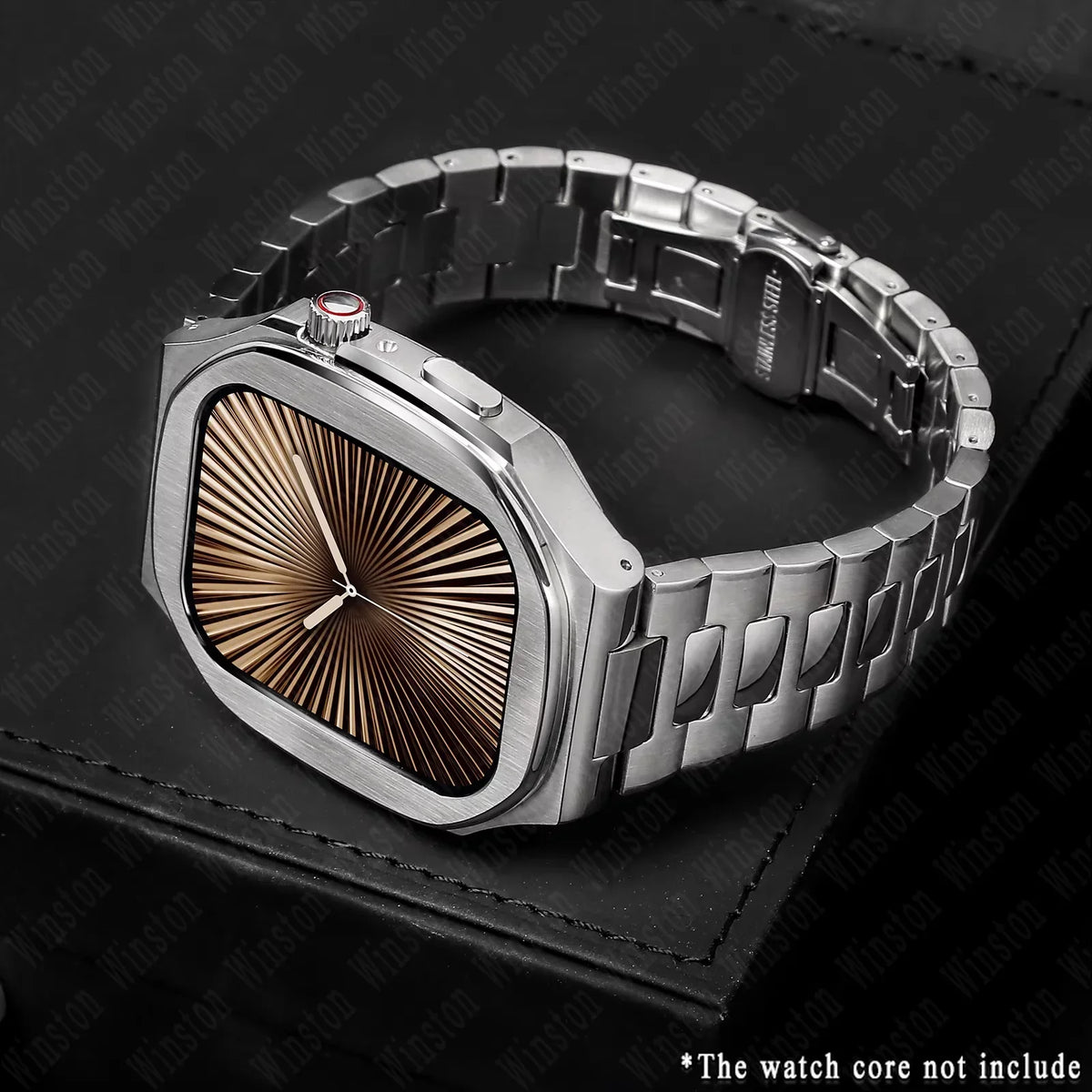 Luxury Stainless Steel Modification Kit for Apple Watch Series 11/10 46mm – Metal Strap & Case