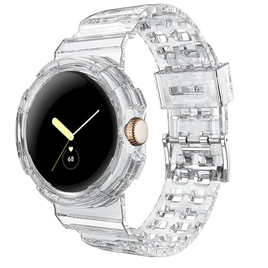 Google Pixel Watch 3, 2 & 1 41mm Clear TPU Band with Built-In Case