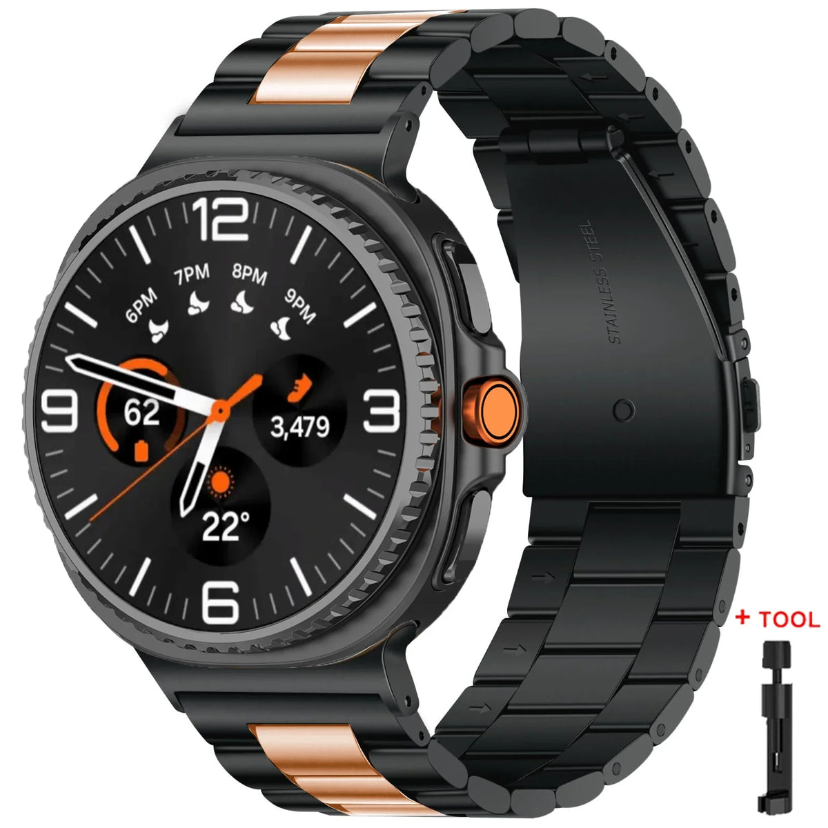 Original Adapter Stainless Steel Band for Samsung Galaxy Watch 8 & 9 / 8 Classic / Ultra 47mm – Metal Bracelet