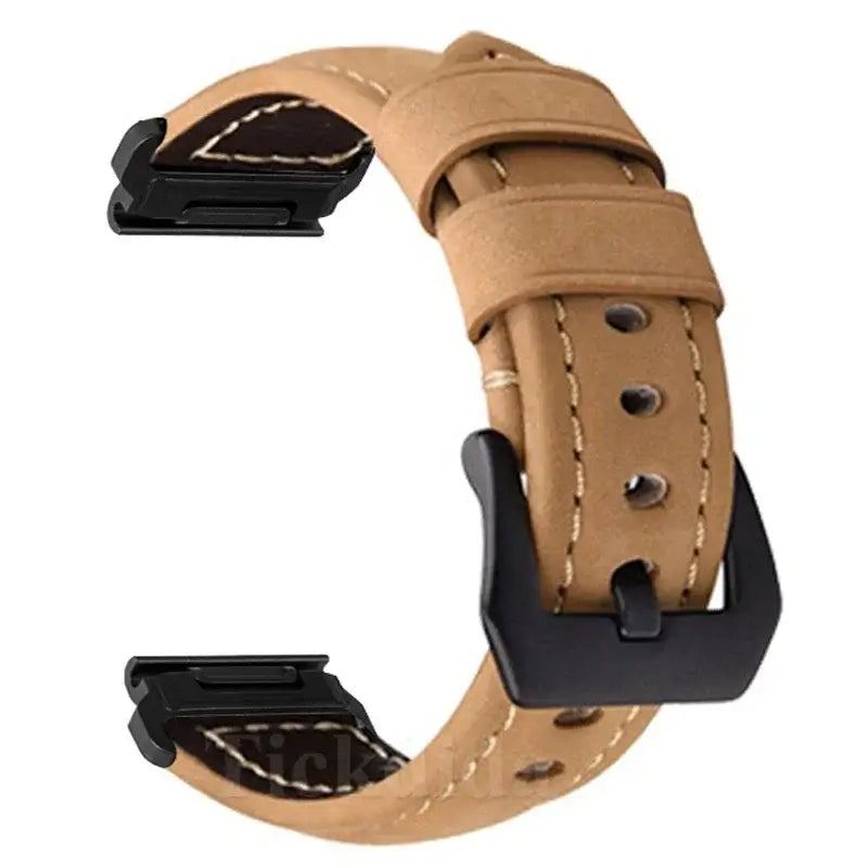 Garmin QuickFit 22/26mm Leather Band with Contrast Stitching