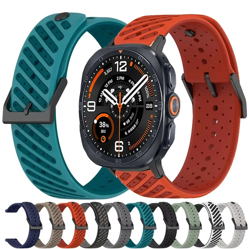 Samsung Galaxy Silicone Sport Watch Band - Watch 8/8 Classic/9 Ultra/Ultra2 Breathable