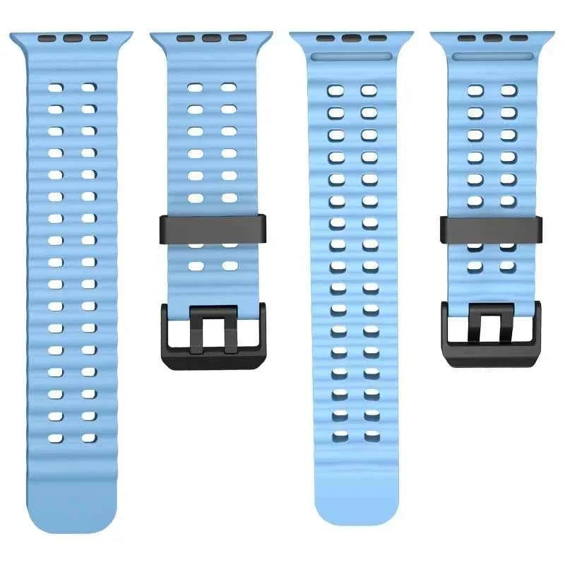 Ocean Sport Silicone Strap for Apple Watch Ultra 1/2/3 49mm – Series 11/10/9/8/7/6/SE/5 46/45/44/42mm