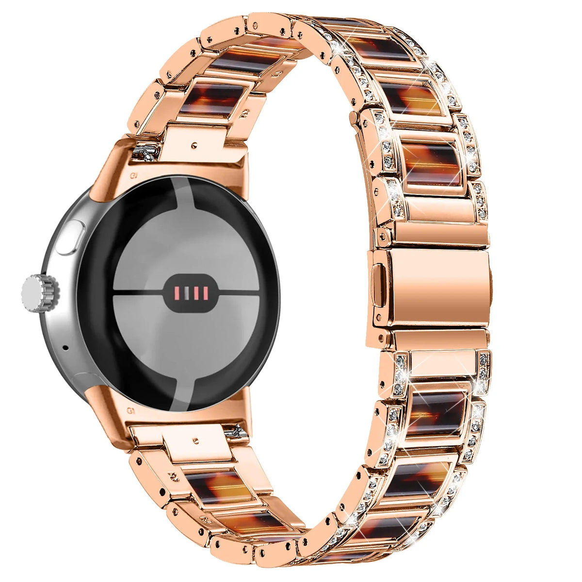 Google Pixel Watch 5, 4 & 3 41mm Resin Inlay Link Bracelet Band