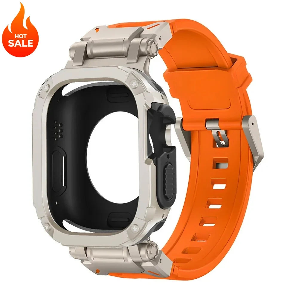Silicone Band + TPU Case for Apple Watch – Series 11/10/9/8/7/6/SE & Ultra 1/2/3 | 44–49mm