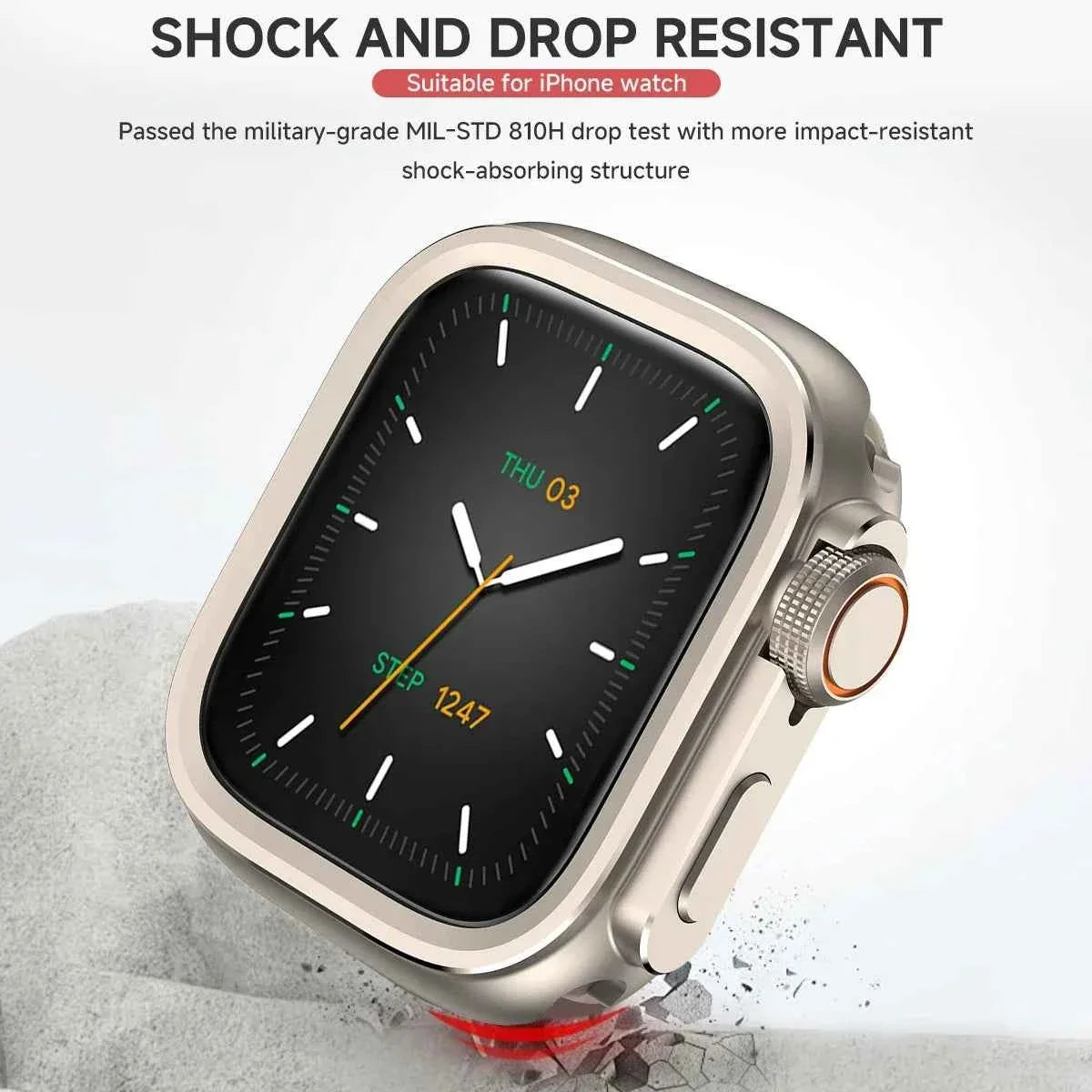 Apple Watch Aluminum Alloy Case | Ultra 3/2/1 49mm / Series 11-10 46mm / Series 9-8-7 45mm / Series 6-SE-5-4 44mm Metal Bumper
