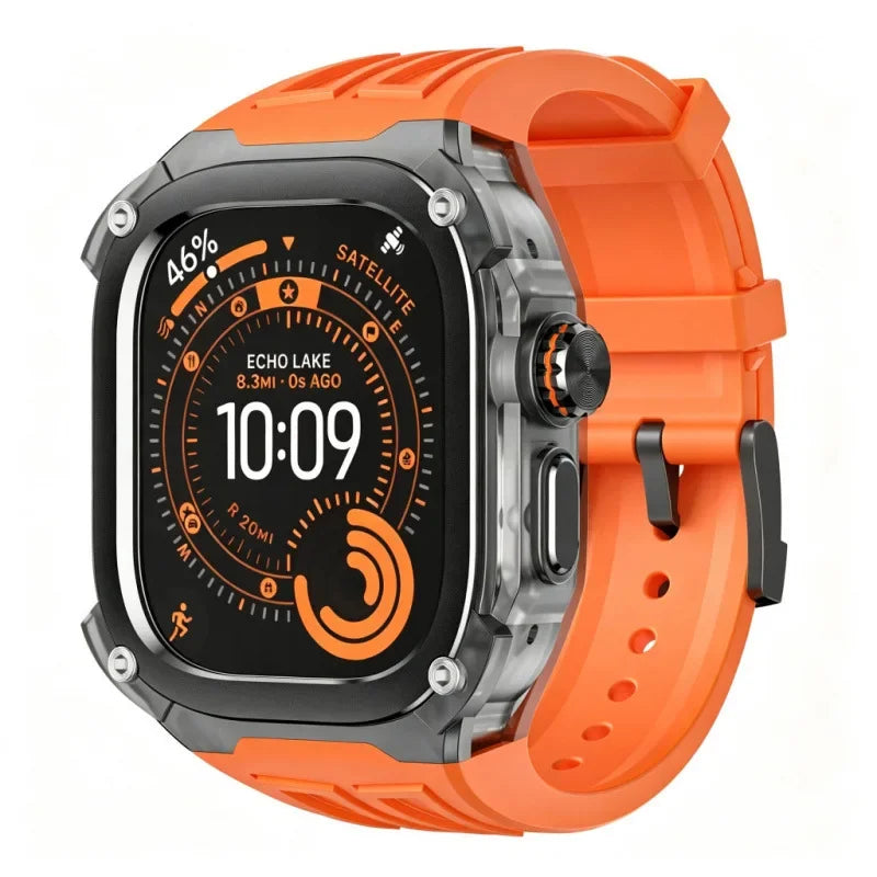 Silicone Strap & Zinc Alloy Bezel Kit for Apple Watch Ultra 1/2/3 49mm