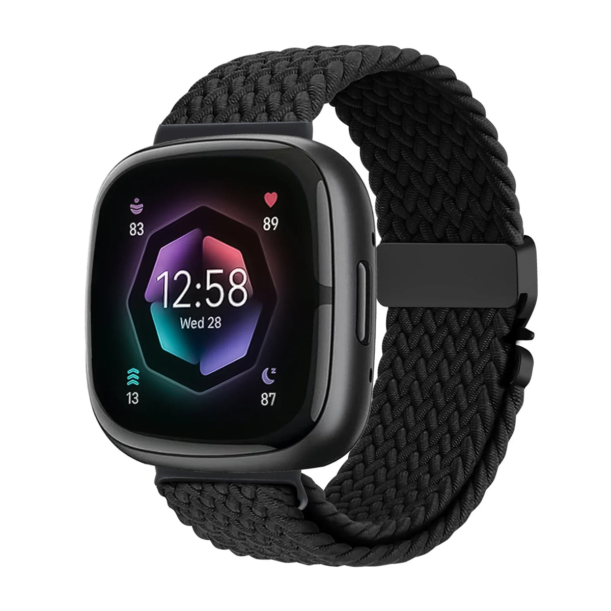 Fitbit Versa 4, Versa 3, Sense 2 & Sense Braided Band, Parachute Clip