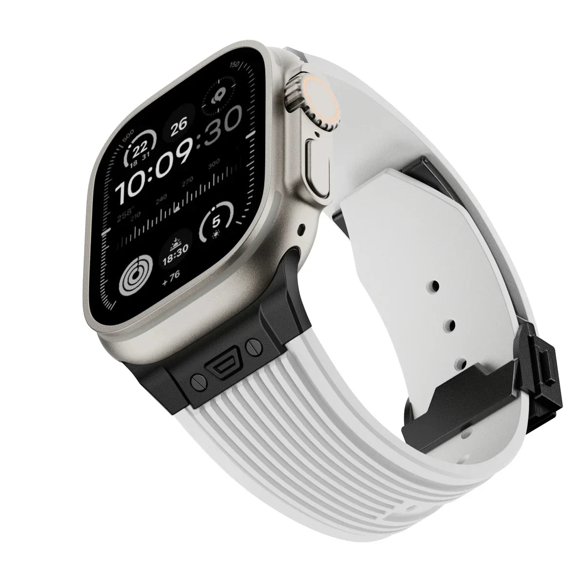 Luxury Sport Silicone Strap for Apple Watch Ultra 3/2 49mm – Series 11/10/9/8/7/6/SE 46/45/44/42mm
