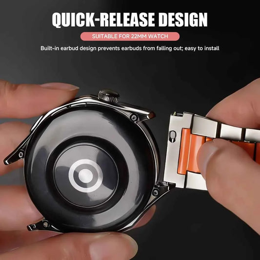 22MM Stainless Steel Watch Band for Huawei GT6 GT5 GT4 GT3 & Samsung Galaxy Watch