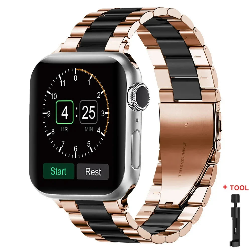 Stainless Steel Apple Watch Band – Metal Bracelet | Series 11/10/9/8/7/6/SE & Ultra 1/2/3 | 38–49mm