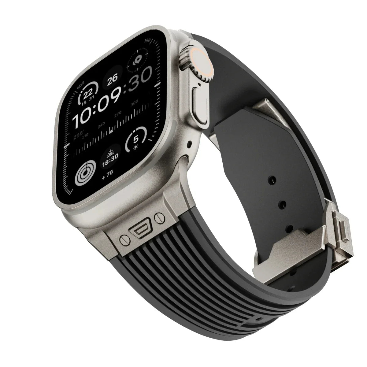 Luxury Sport Silicone Strap for Apple Watch Ultra 3/2 49mm – Series 11/10/9/8/7/6/SE 46/45/44/42mm