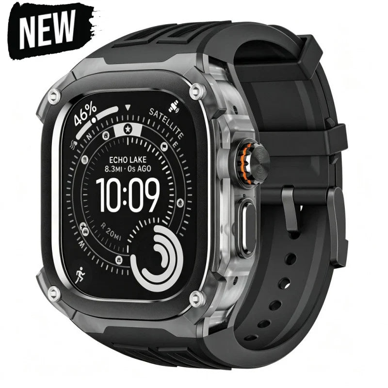 Silicone Strap & Zinc Alloy Bezel Kit for Apple Watch Ultra 1/2/3 49mm