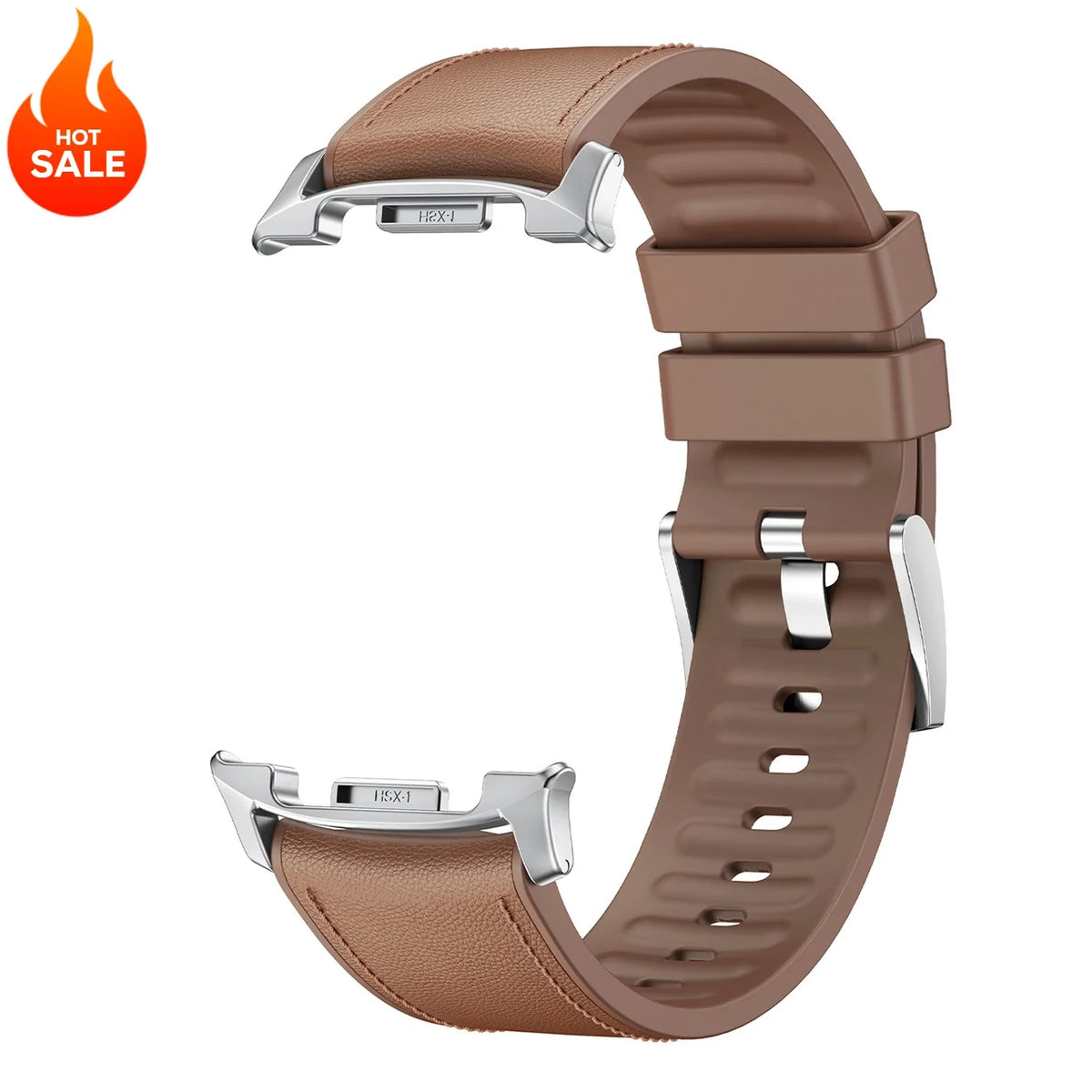 Samsung Galaxy Watch Leather Silicone Band | Watch 9 & 8 40mm 44mm / Watch 8 Classic 46mm Connector Strap