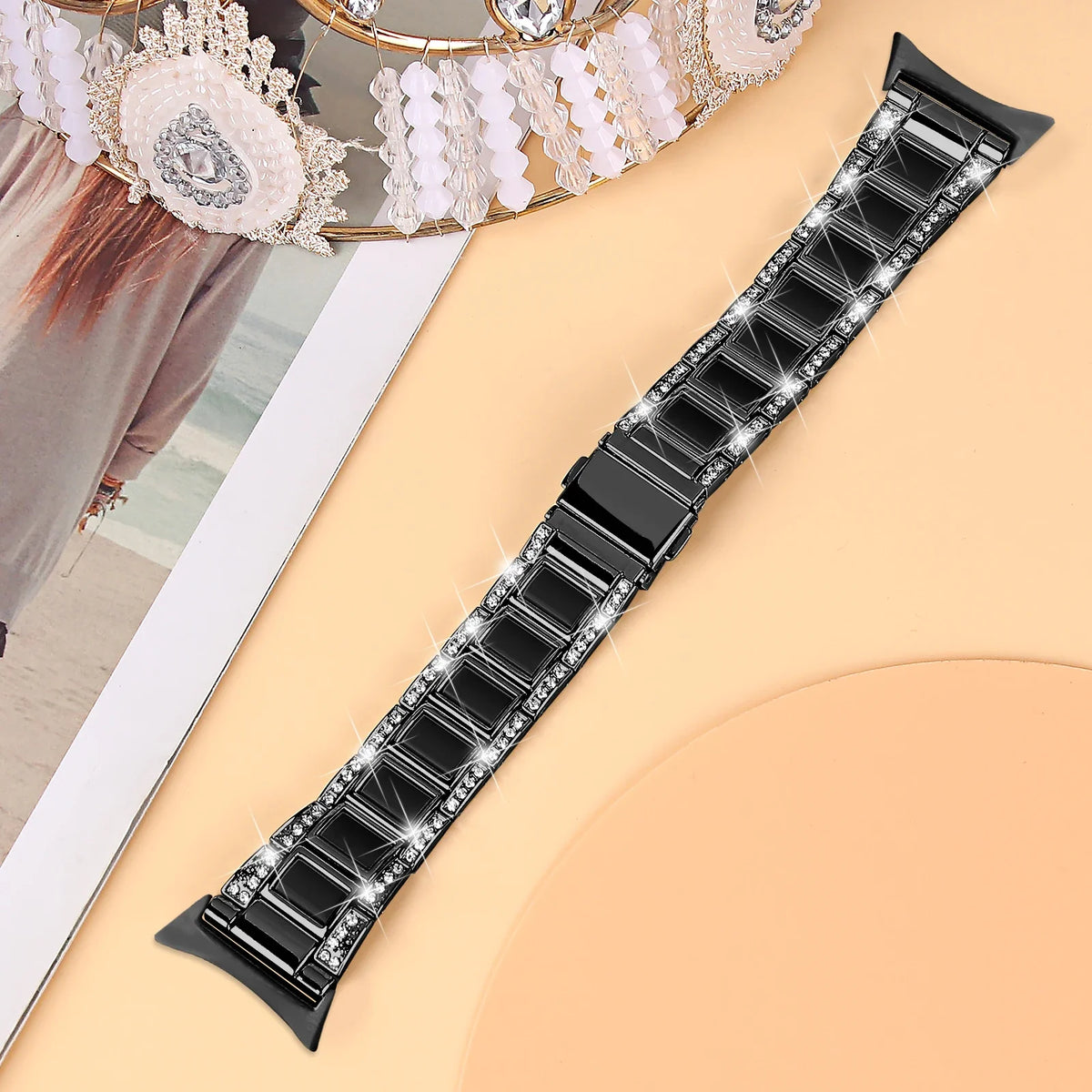 Google Pixel Watch 5, 4 & 3 41mm Resin Inlay Link Bracelet Band