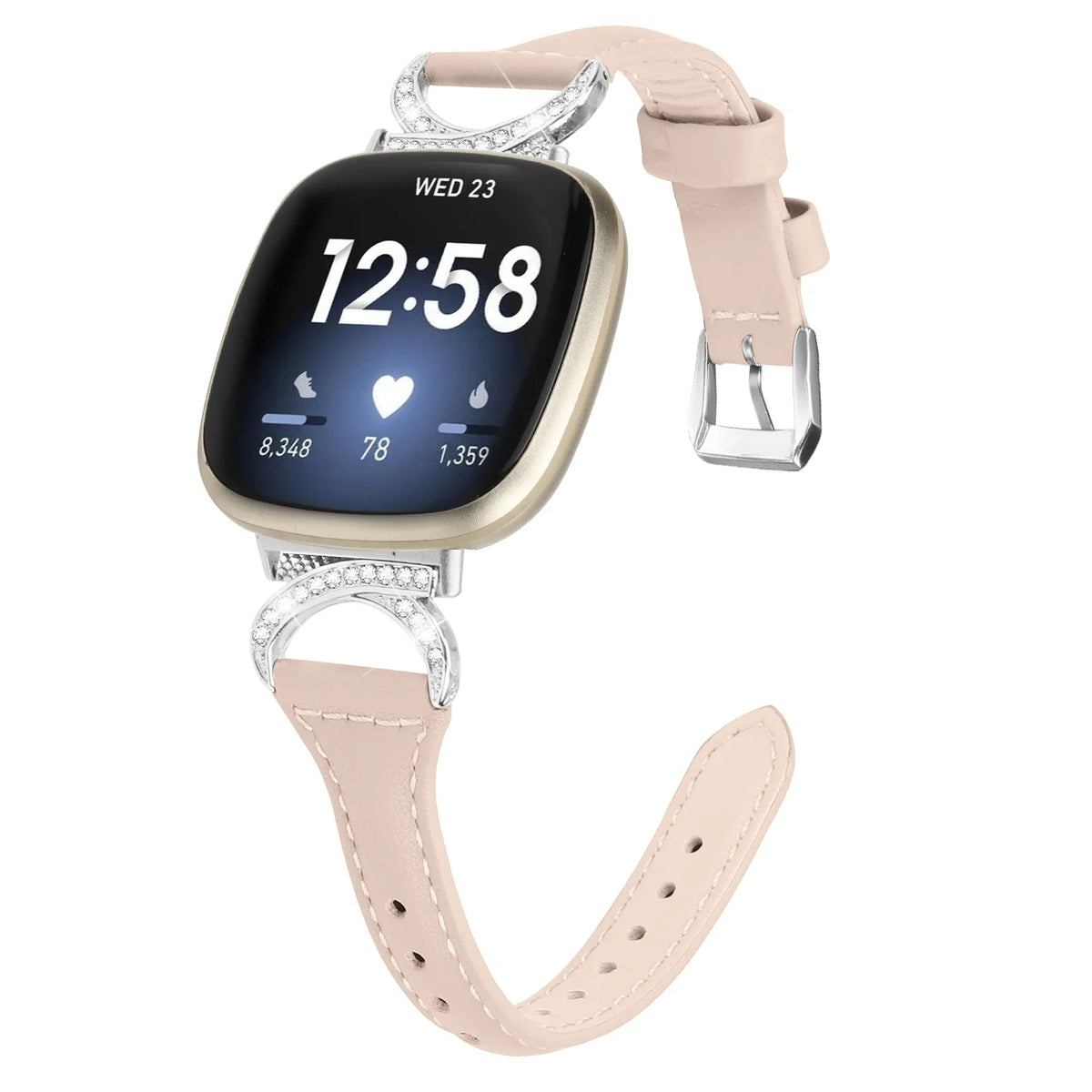 Fitbit Versa 4, Versa 3, Sense 2 & Sense Sparkly D-Link Leather Band