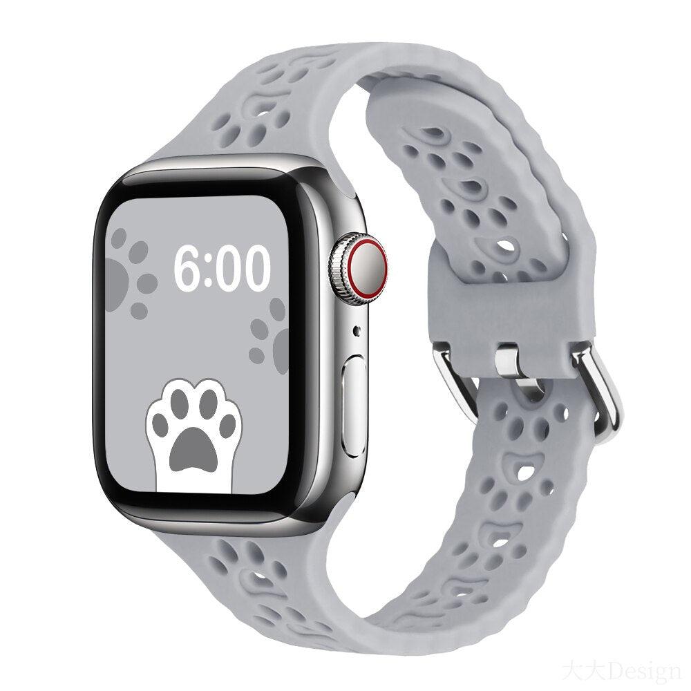 Cat Paw Print Silicone Band for Apple Watch | Series 11, 10, Ultra & More