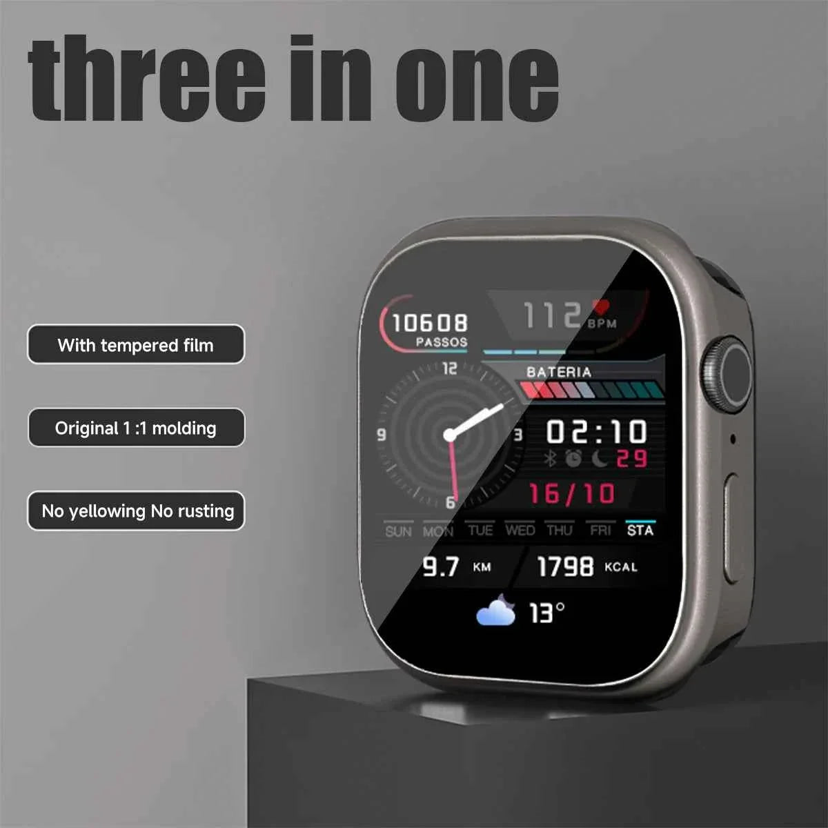 Metal Full-Cover Apple Watch Case for Series 4-12, SE & Ultra