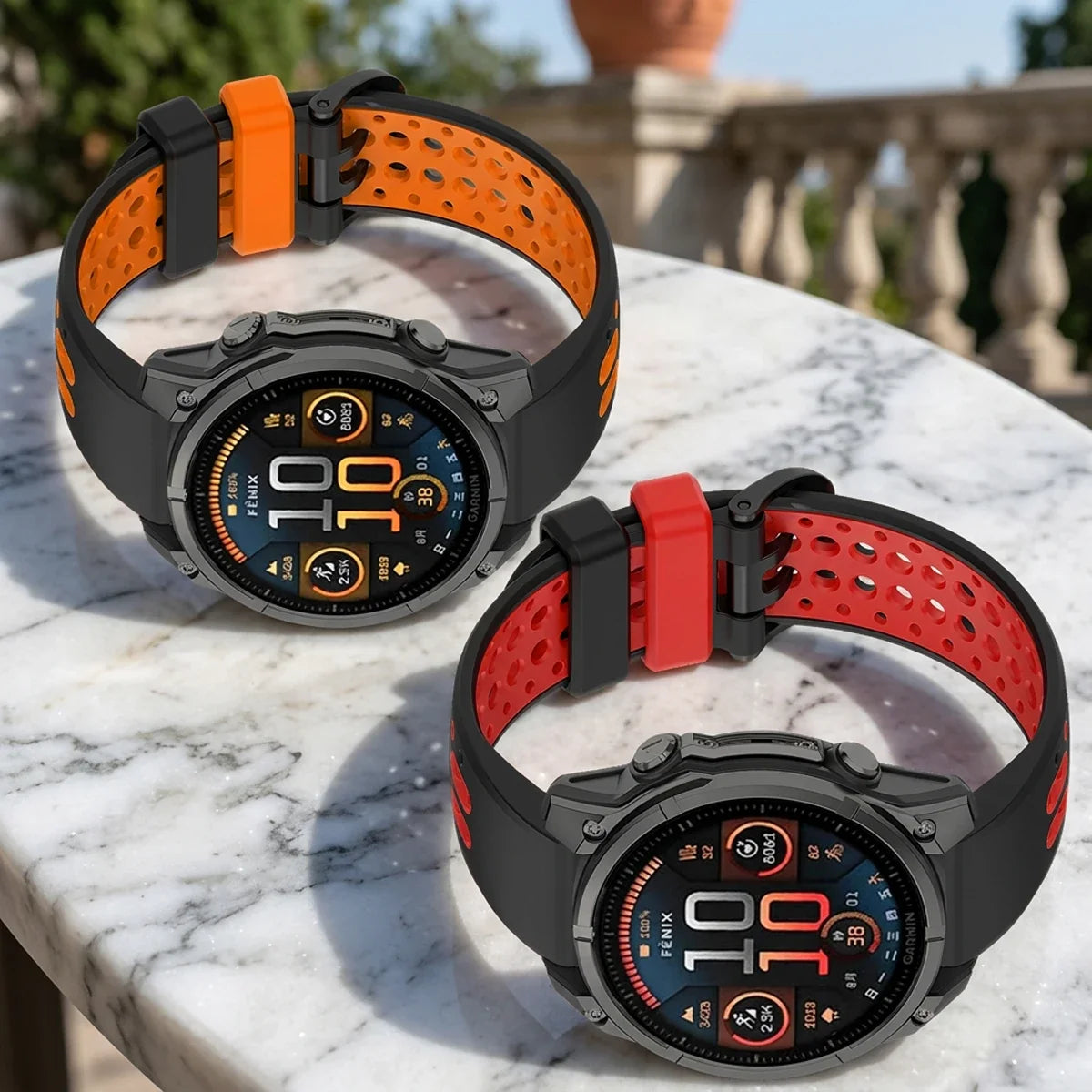Garmin QuickFit 22/26mm Flexible Two-Tone Vented Silicone Band