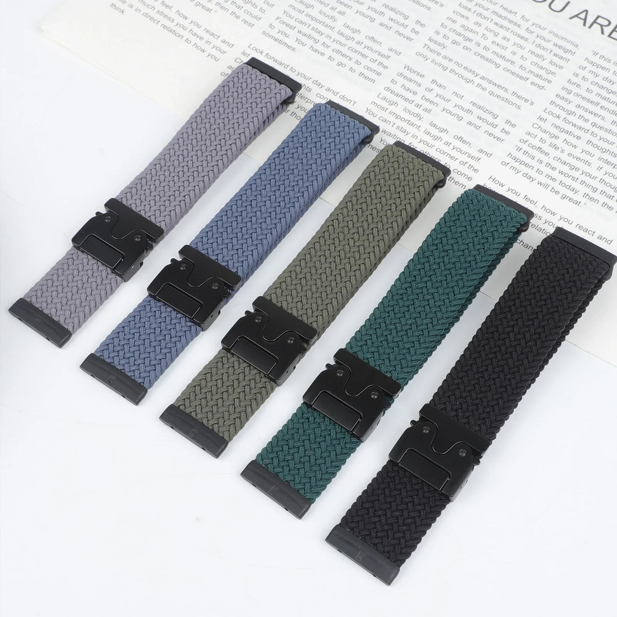 Fitbit Versa 4, Versa 3, Sense 2 & Sense Braided Band, Parachute Clip