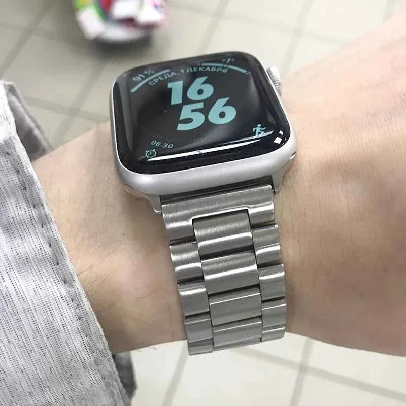 Stainless Steel Link Bracelet Band for Apple Watch Series 1-12, SE, Ultra 1/2/3/4