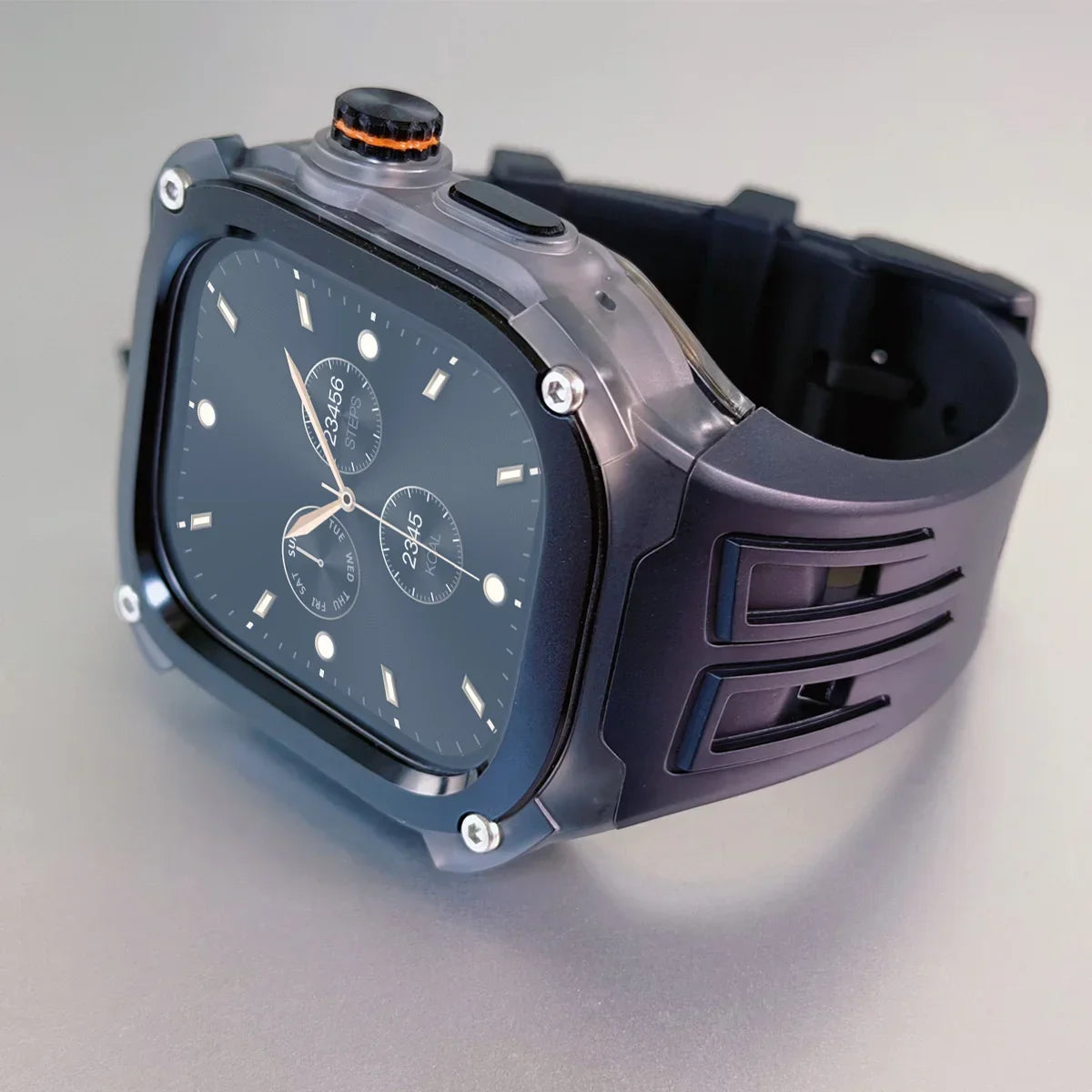 Silicone Strap & Zinc Alloy Bezel Kit for Apple Watch Ultra 1/2/3 49mm