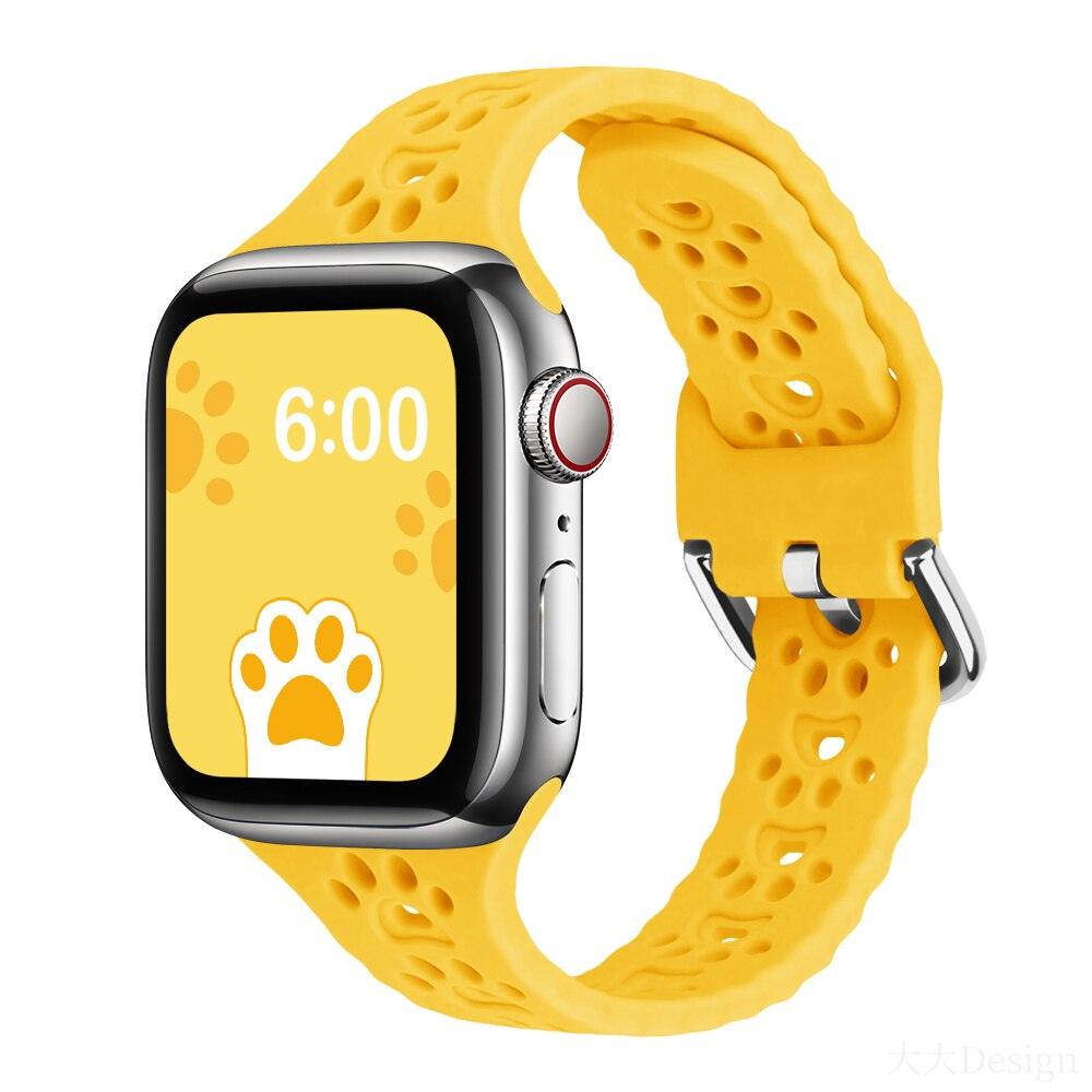 Cat Paw Print Silicone Band for Apple Watch | Series 11, 10, Ultra & More