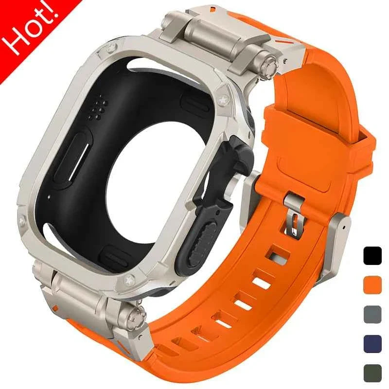 Silicone Case + Band Combo for Apple Watch Series Ultra 1/2/3/4