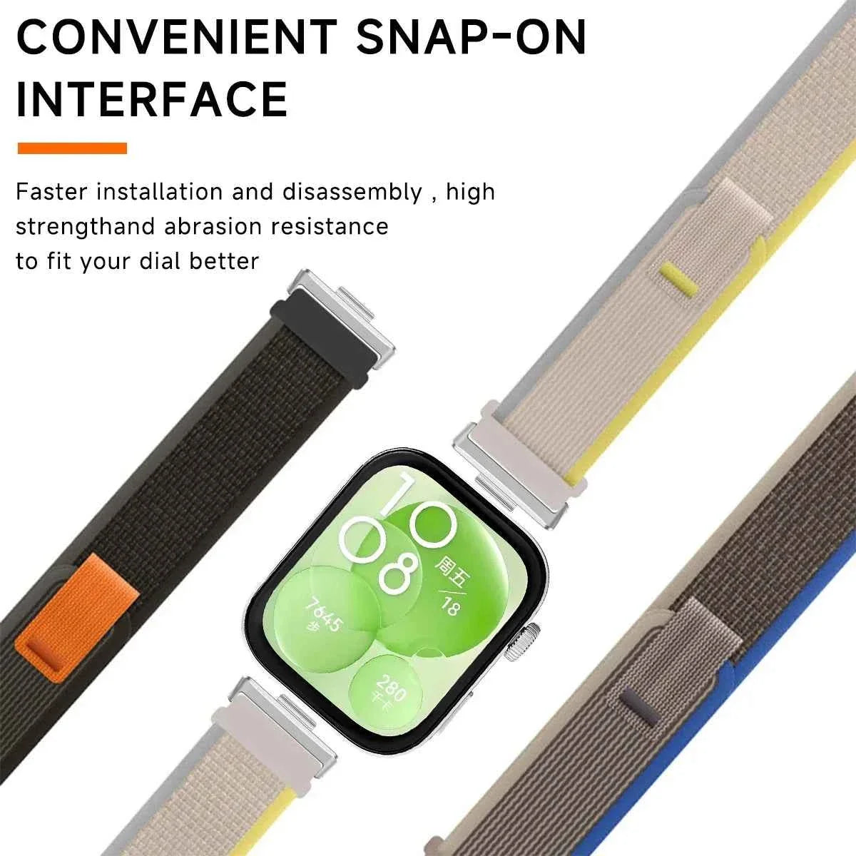 Nylon Trail Loop Watch Band for Huawei Watch Fit 4 / 4 Pro / Fit 3 / Fit 2 / Fit 1 – Elastic Sport Strap