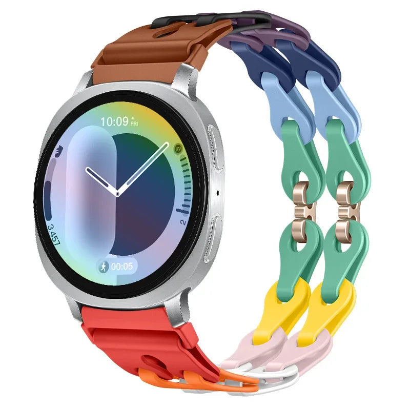 Samsung Galaxy Silicone Chain Watch Band – Watch8/Watch8 Classic/Watch9/Ultra/Ultra2 Multi