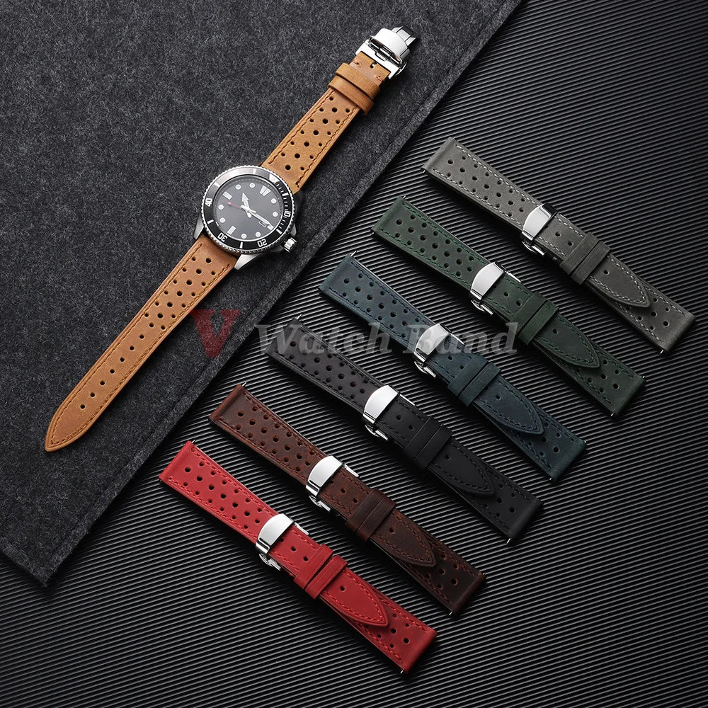 TicWatch Pro 5, Pro 3 & E3 Perforated Racing Leather Band