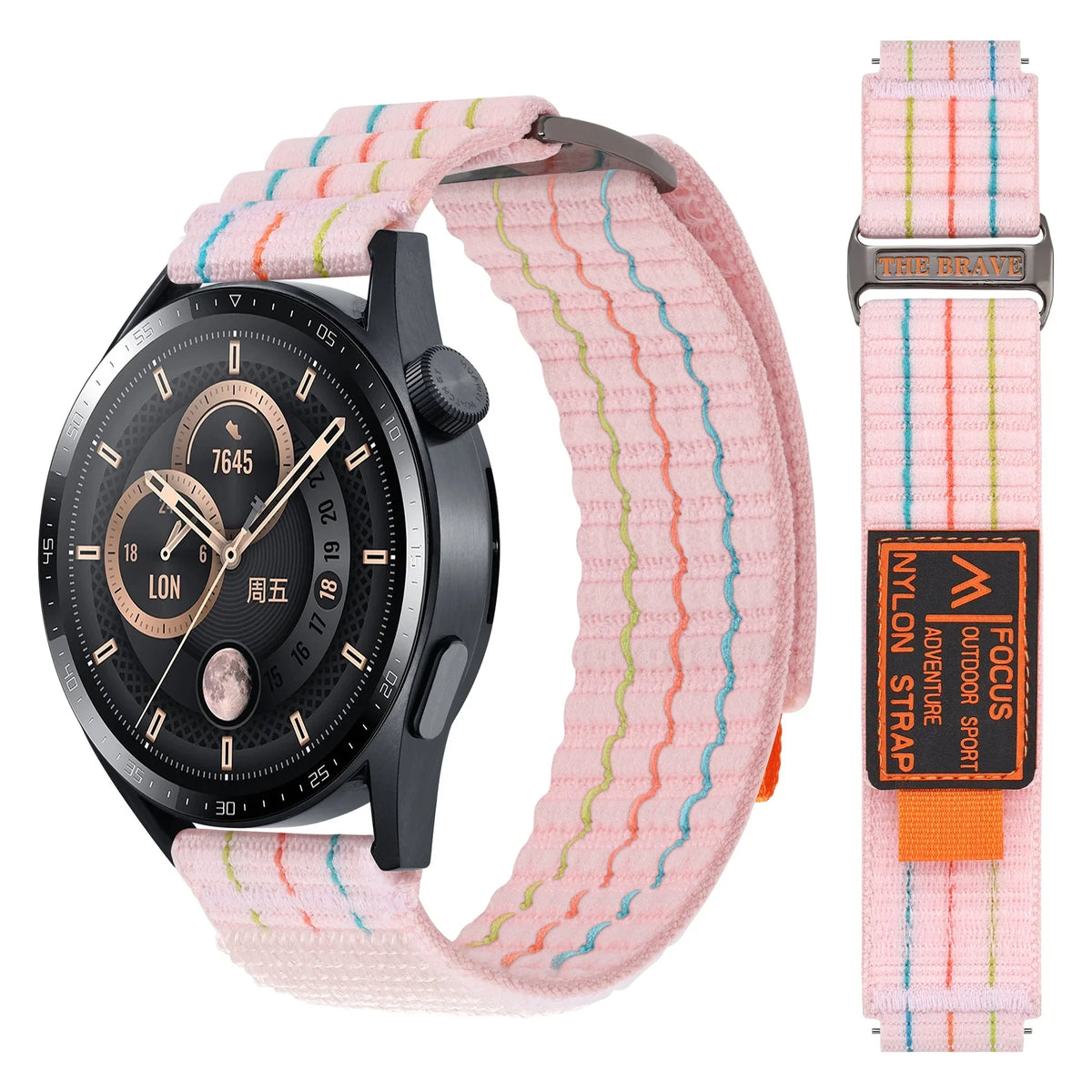 Motorola Moto Watch Striped Nylon Trail Loop Band