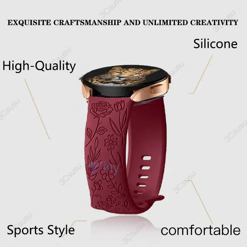 Motorola Moto Watch Rose Engraved Silicone Band