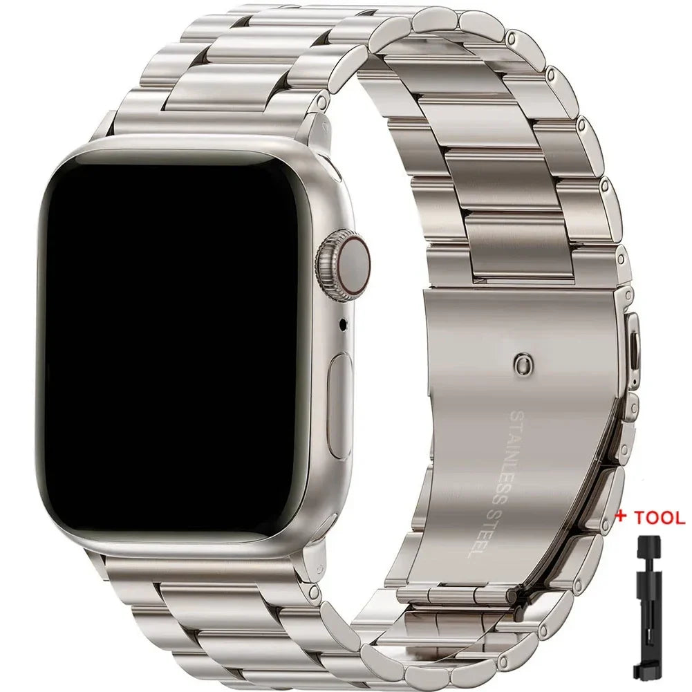 Stainless Steel Apple Watch Band – Metal Bracelet | Series 11/10/9/8/7/6/SE & Ultra 1/2/3 | 38–49mm