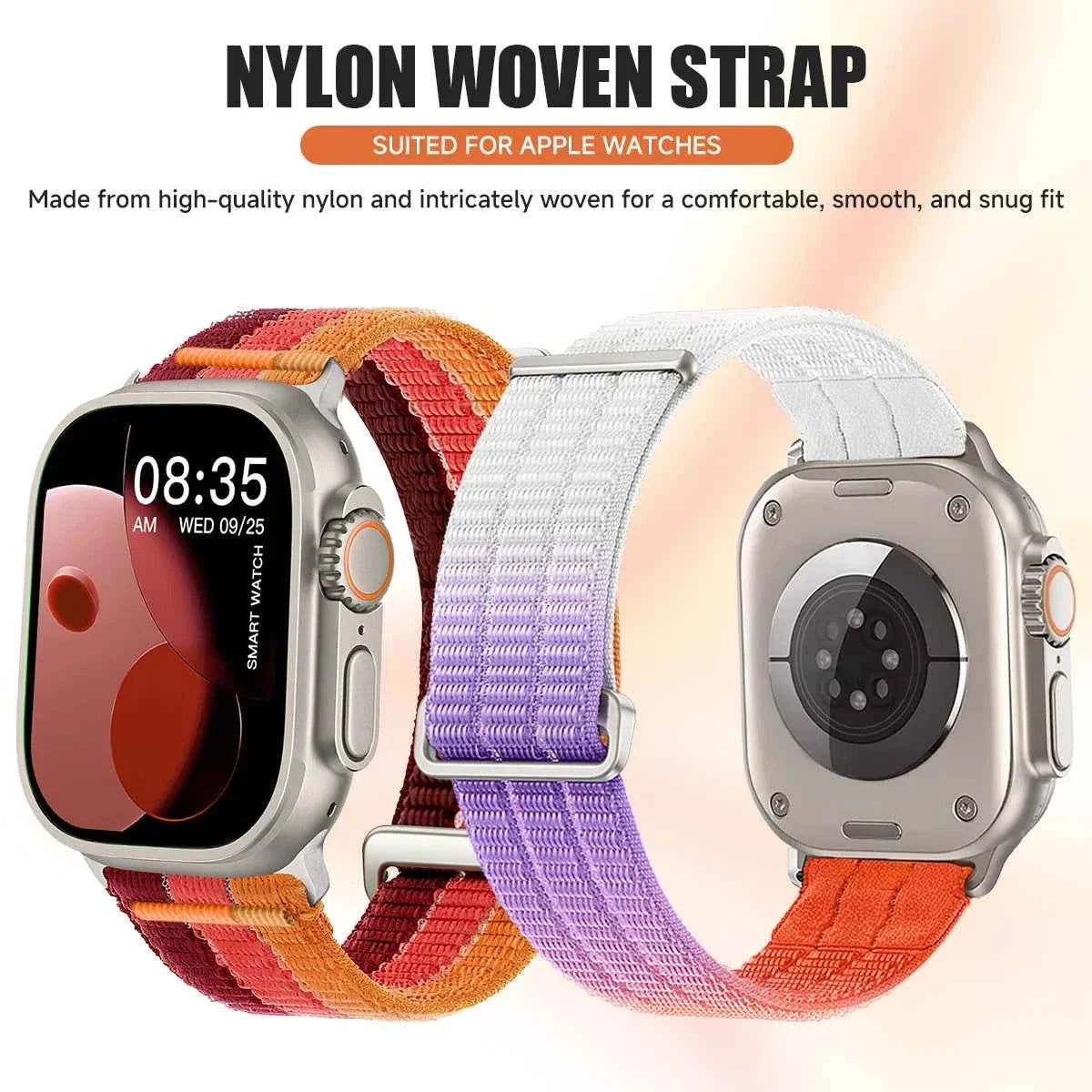 Nylon Weave Sport Band for Apple Watch Series 1-12, SE & Ultra 1/2/3/4