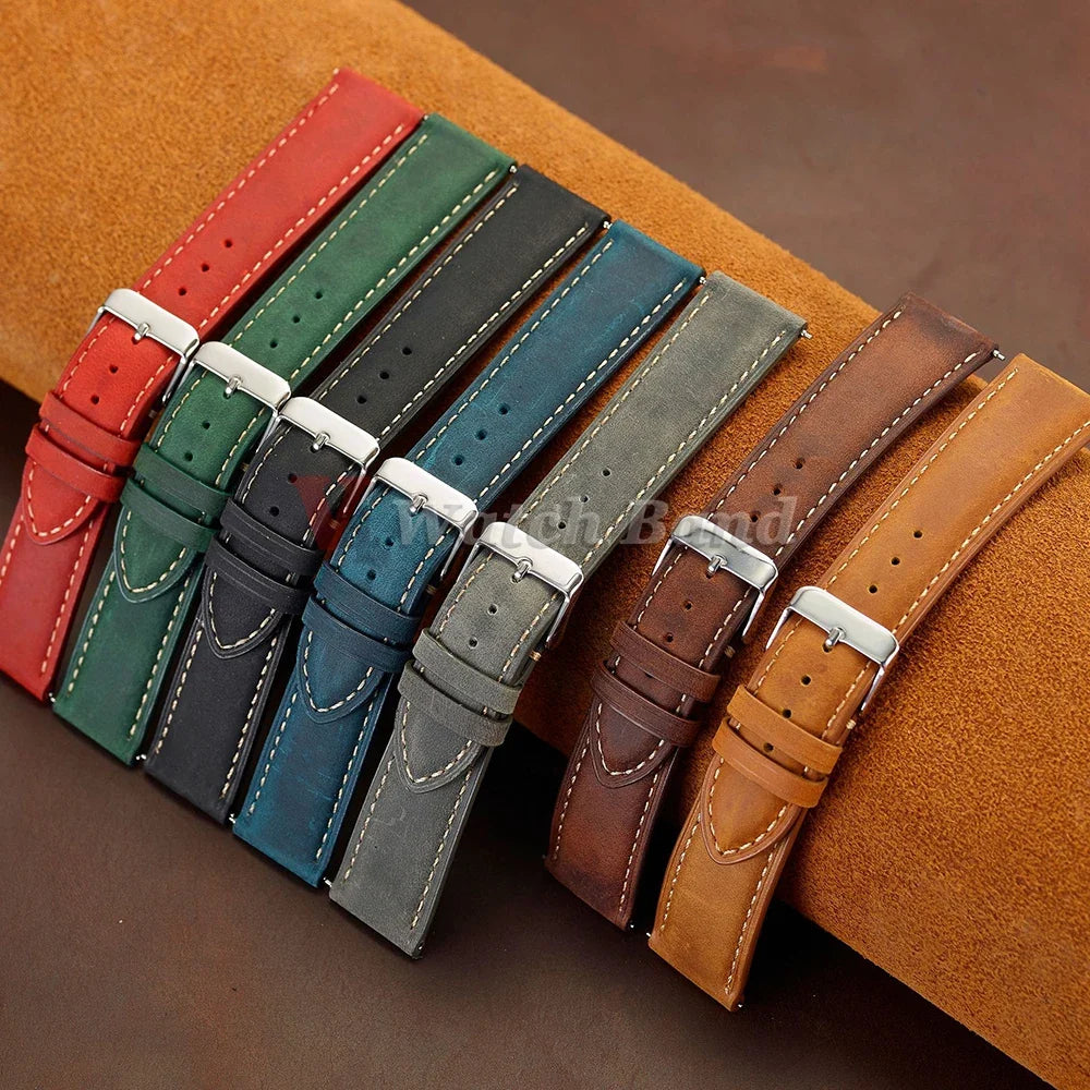 Amazfit Balance, GTR, GTS & Bip Vintage Stitched Leather Band