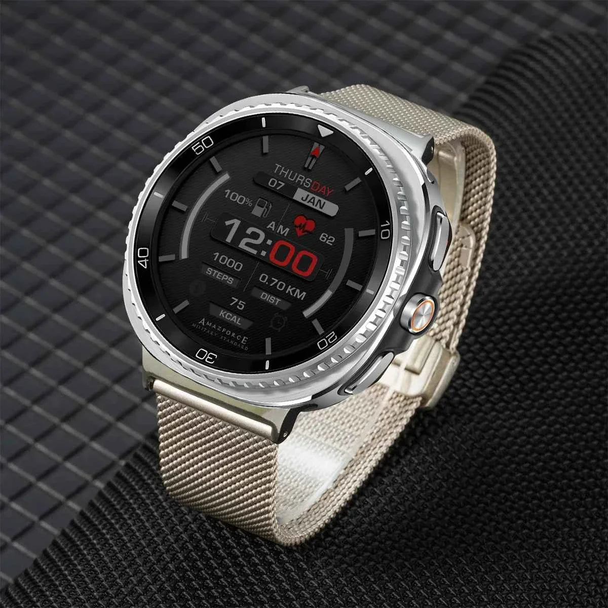 Mesh Magnetic Band for Samsung Galaxy Watch 8 & 9 / 8 Classic / Ultra 47mm – Stainless Steel