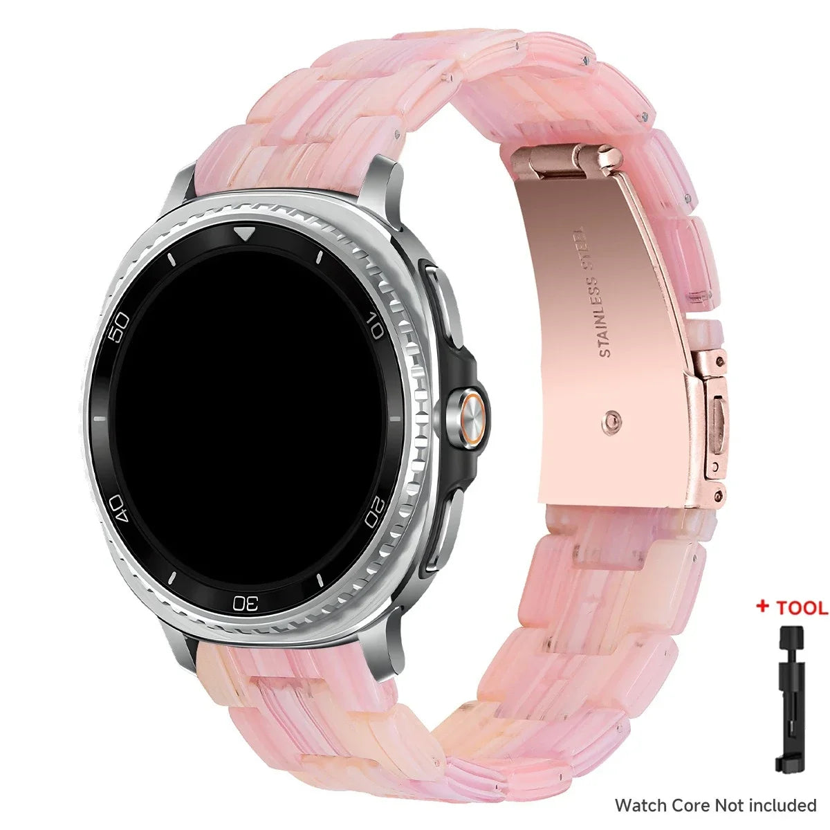 Samsung Galaxy Resin Link Watch Band - Tortoise Women Watch8/Watch8 Classic/Watch9 Ultra/Ultra2