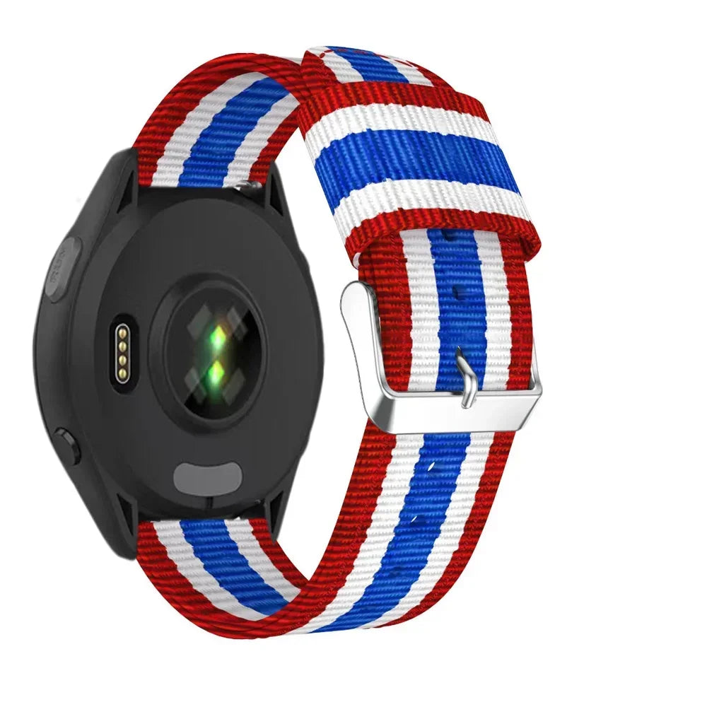 Garmin 20/22mm Quick Release Striped Canvas Nylon Band